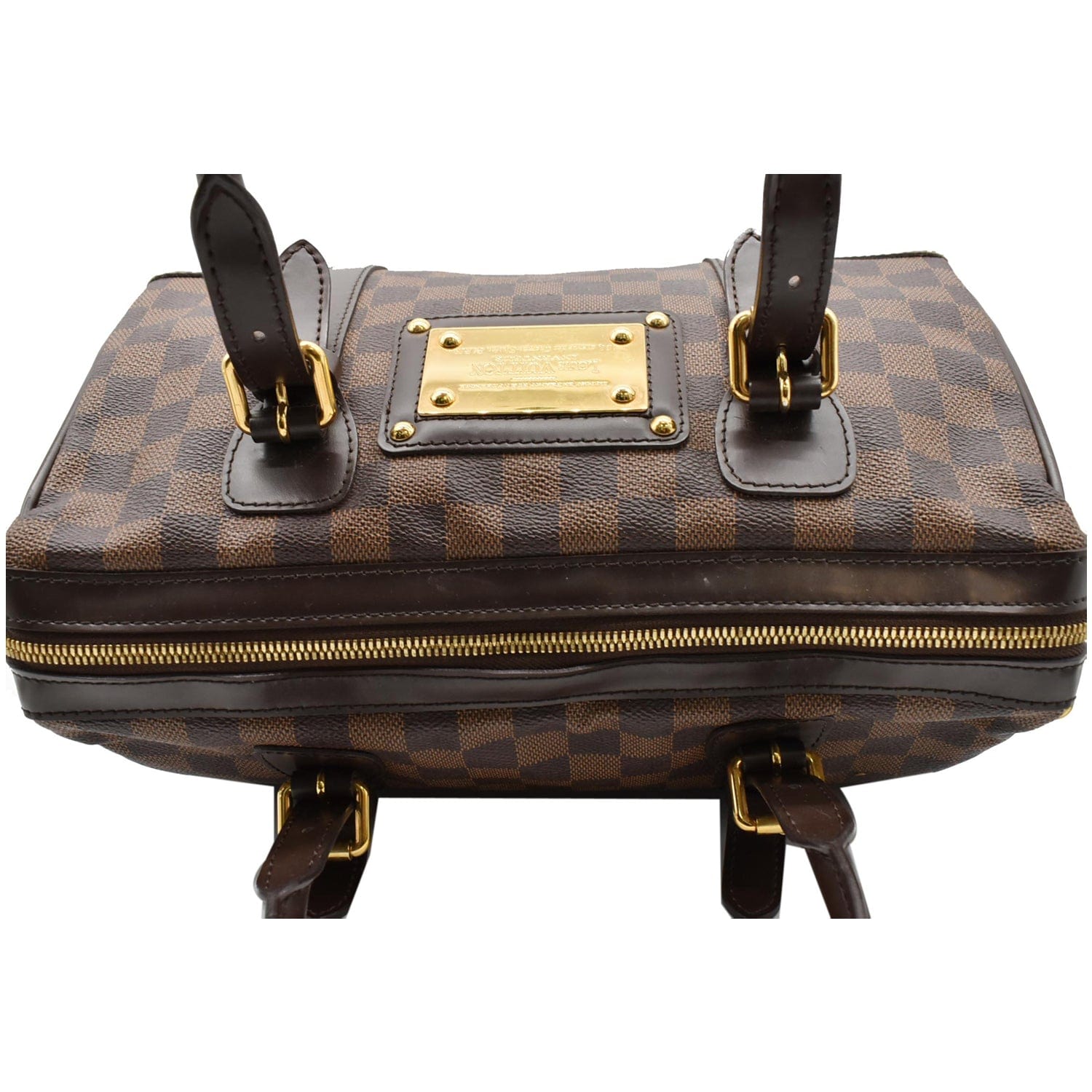 LOUIS VUITTON Berkeley Damier Ebene Satchel Bag Brown