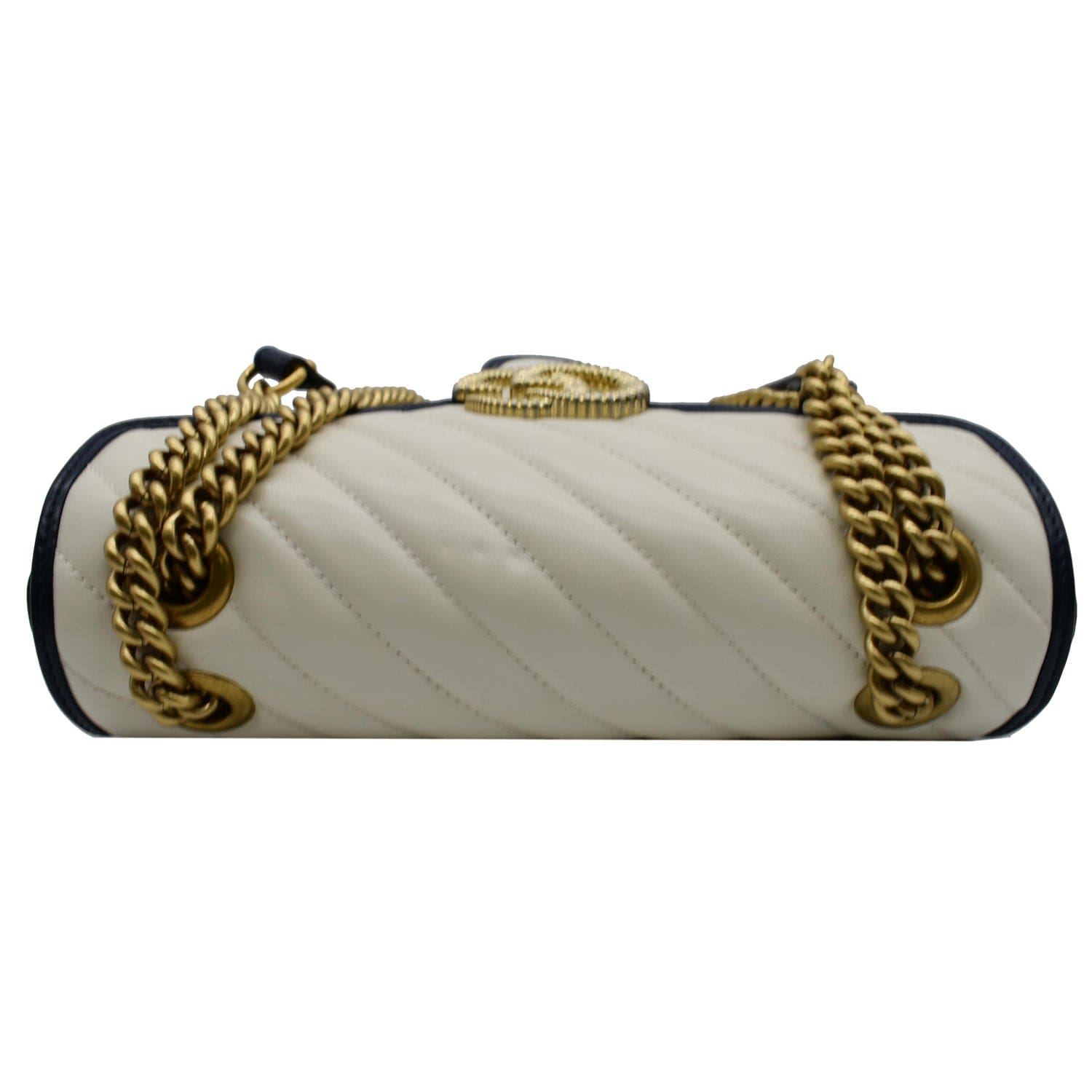 GUCCI Torchon Gucci Marmont Small  Matelasse Shoulder Bag White