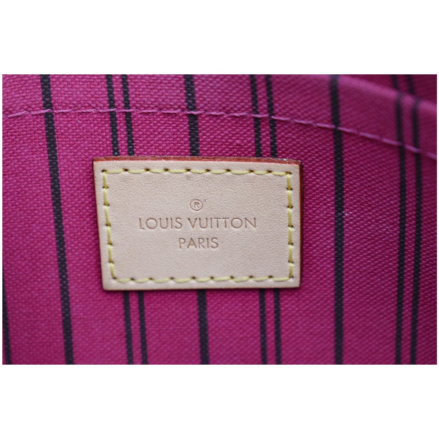 LOUIS VUITTON Neverfull MM Monogram Canvas Pochette Wristlet Pouch Brown