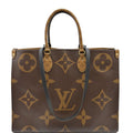 LOUIS VUITTON Onthego GM Giant Monogram Canvas Tote Shoulder Bag Brown