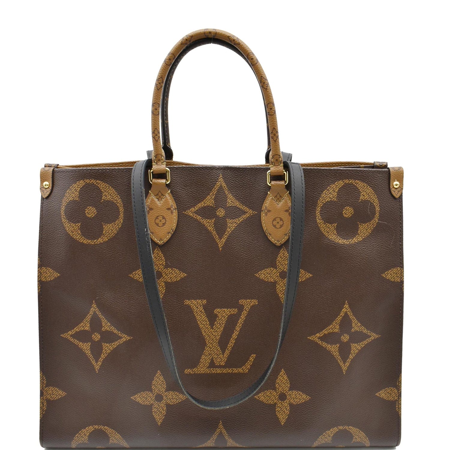 LOUIS VUITTON Onthego GM Giant Monogram Canvas Tote Shoulder Bag Brown