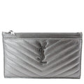 YVES SAINT LAURENT Matelasse Bill Grain De Poudre Zip Pouch Black