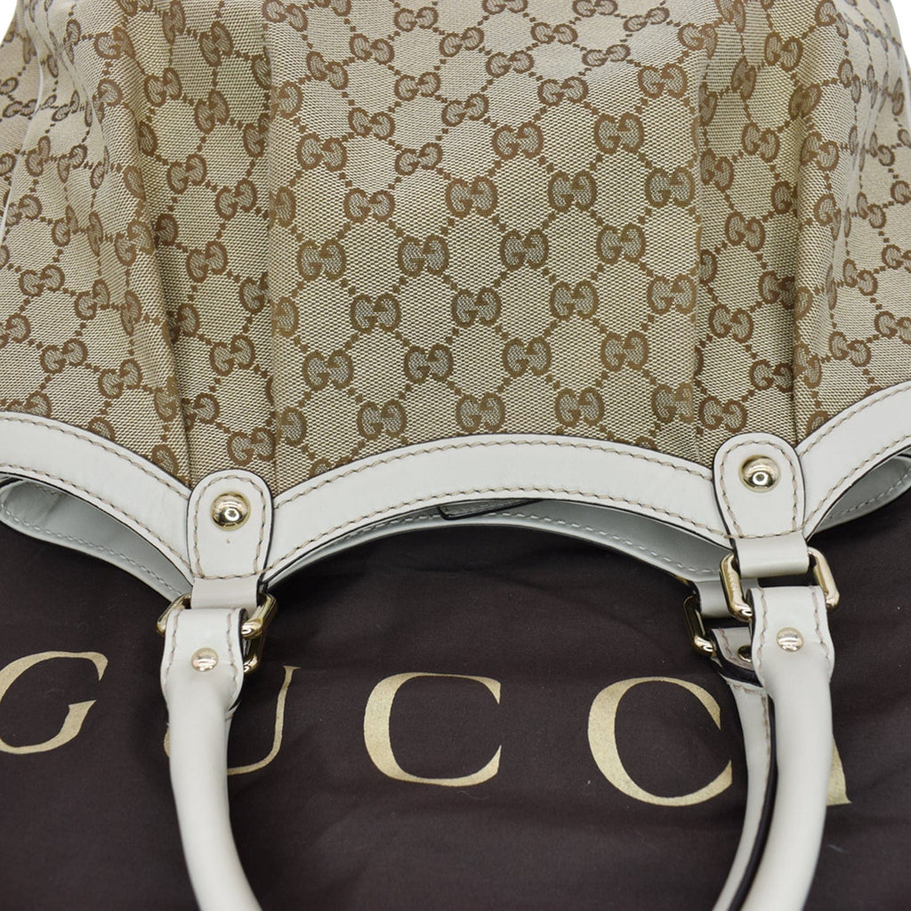 GUCCI Sukey Medium Gucci Canvas Tote Bag Beige 211944