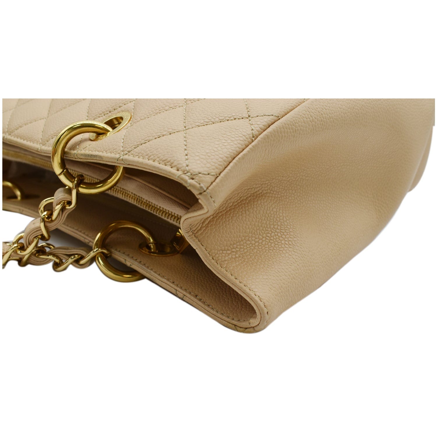 Chanel Grand Shopping GST Caviar Leather Tote Bag Beige