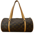 LOUIS VUITTON Papillon 30 Monogram Canvas Satchel Bag Brown