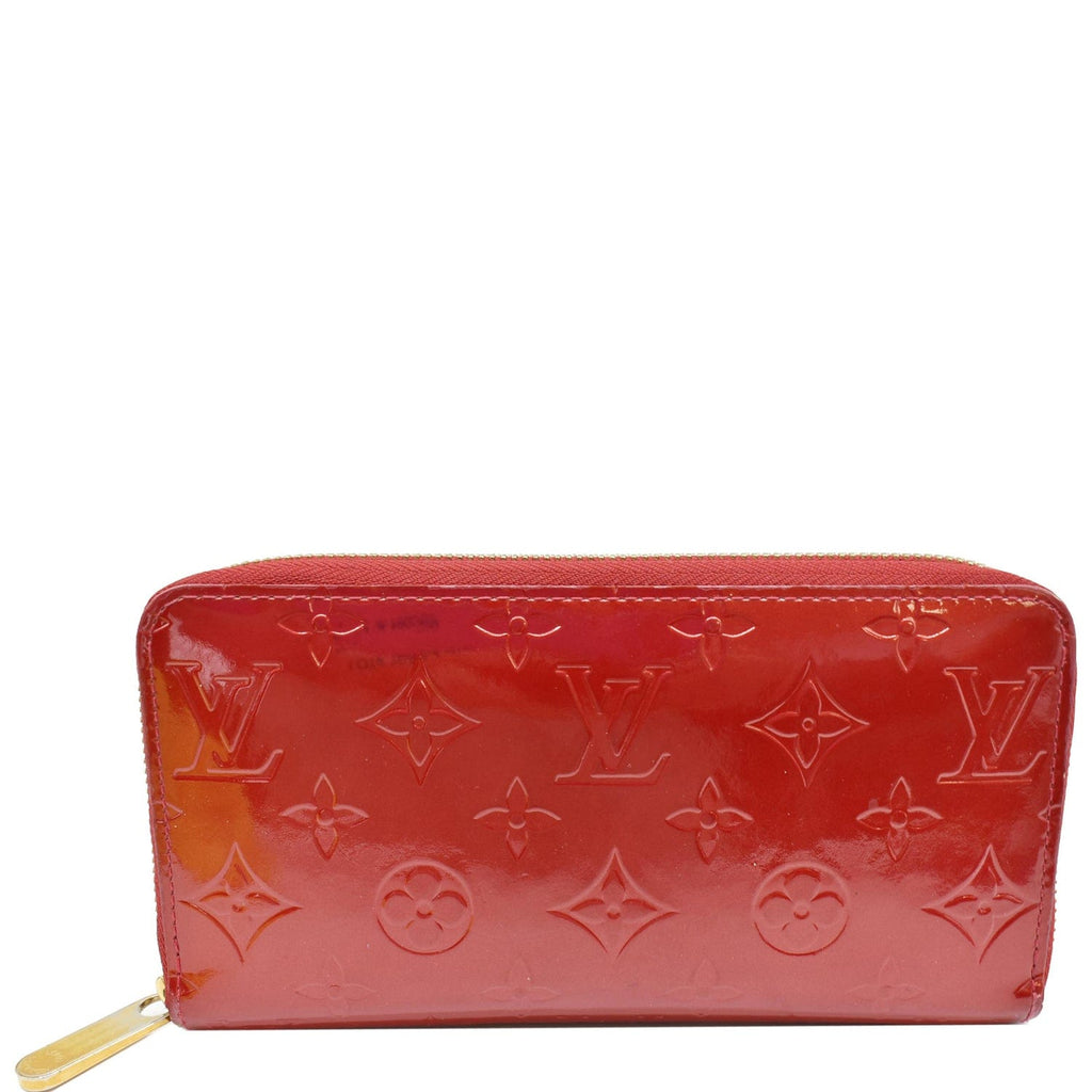 LOUIS VUITTON Monogram Vernis Zippy Wallet Red