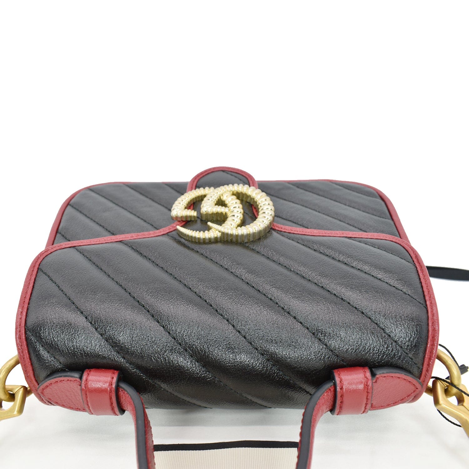 GUCCI Gucci Torchon Marmont Mini Top Handle Crossbody Bag 583571 Black/Cerise - Hot Deals