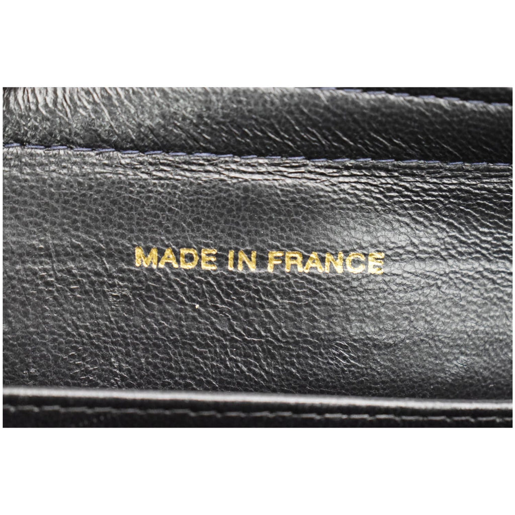 Chanel  Quilted Leather Chain Handle Tote Bag Black
