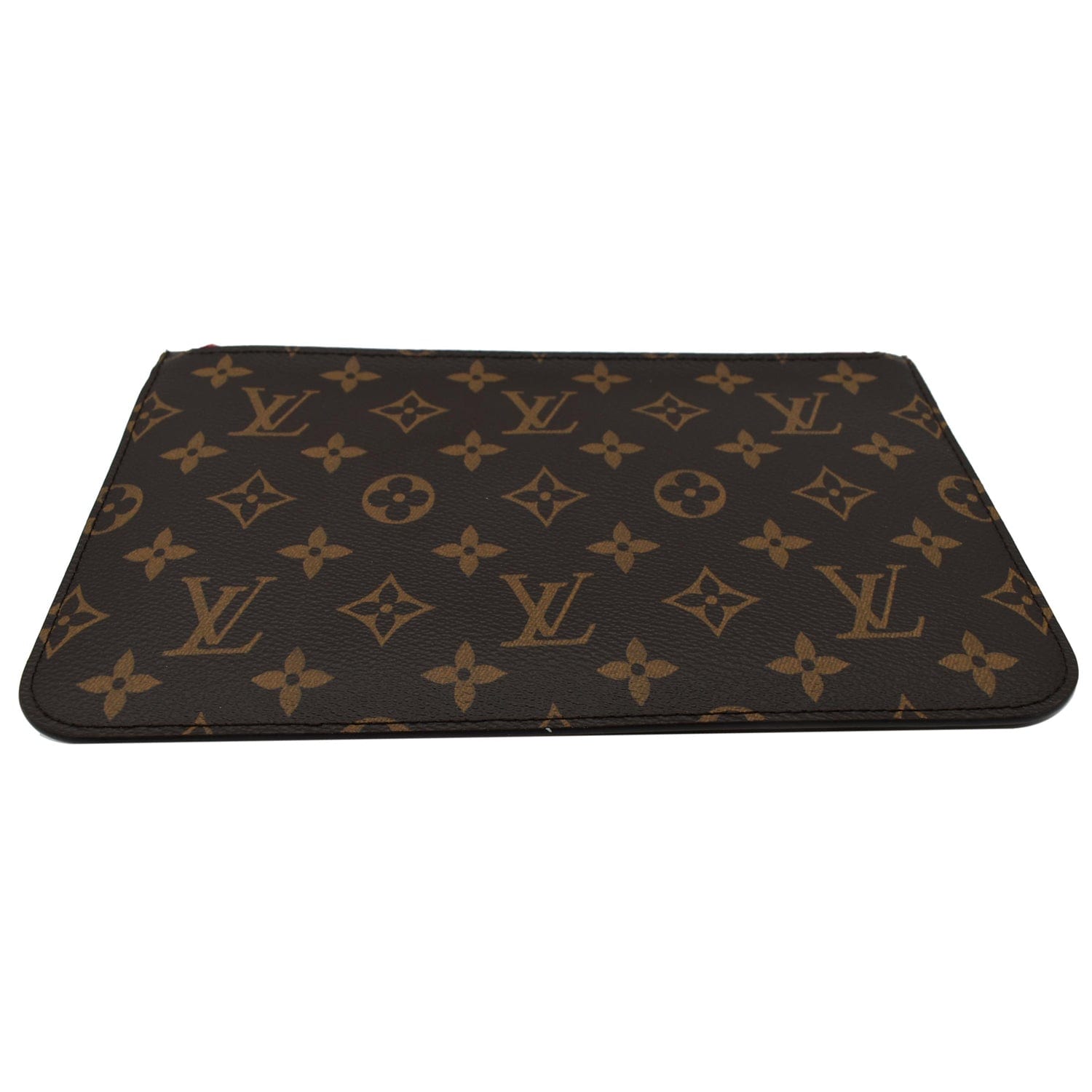 LOUIS VUITTON Neverfull MM Monogram Canvas Pochette Wristlet Pouch Brown
