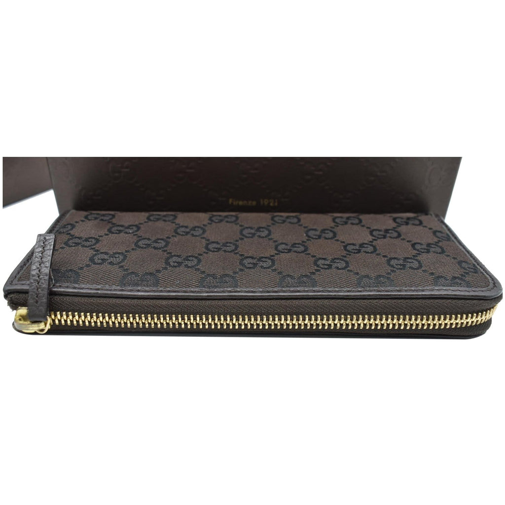 GUCCI Gucci Canvas Zip Around Wallet Brown 268917