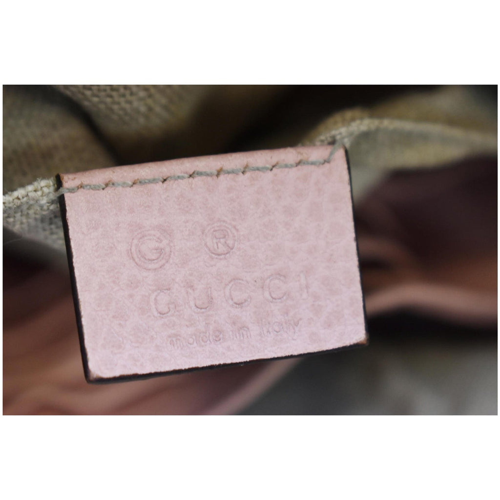 GUCCI Bree Gucci Canvas Leather Crossbody Bag Pink 449413