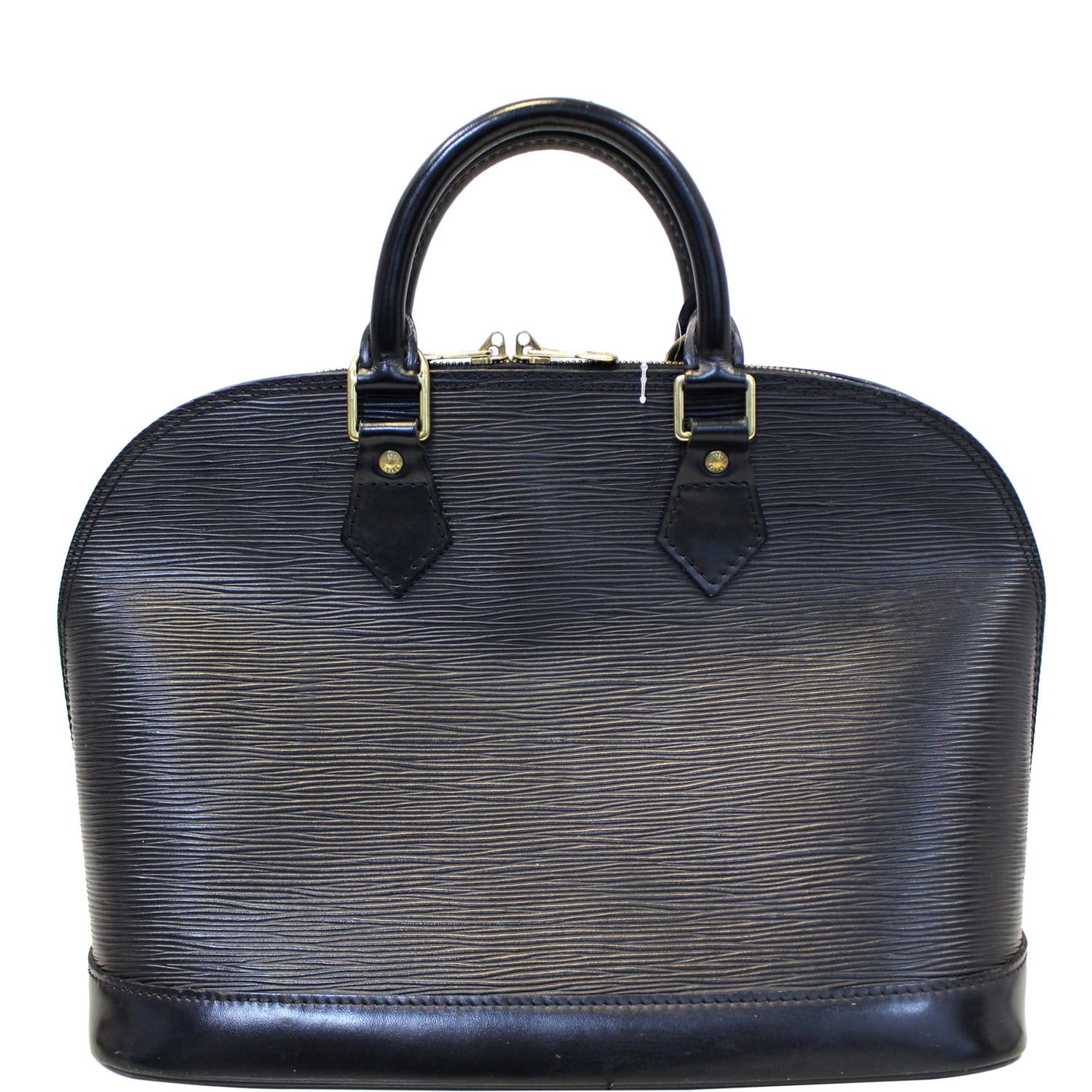 LOUIS VUITTON Alma PM Epi Leather Satchel Bag Black