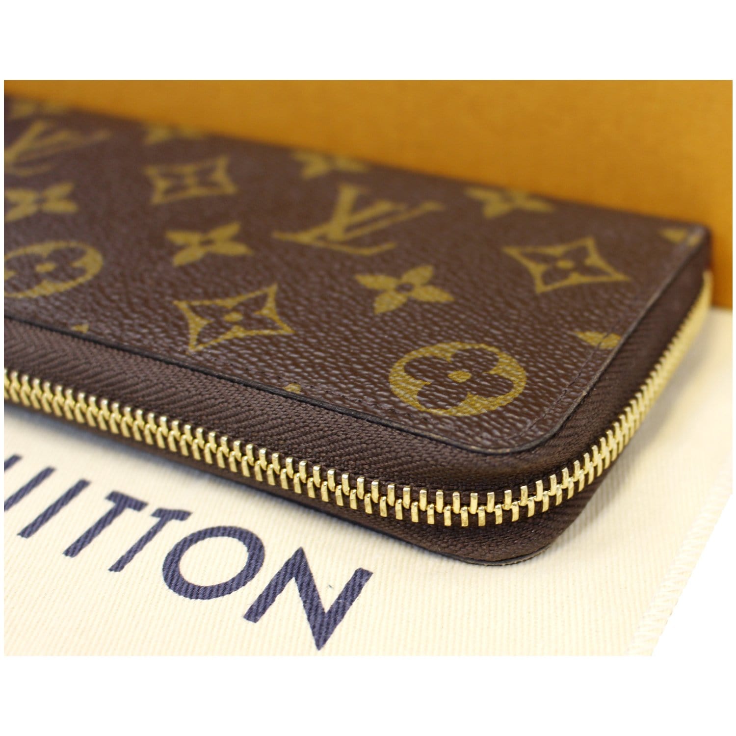 LOUIS VUITTON Clemence Monogram Canvas Wallet Brown