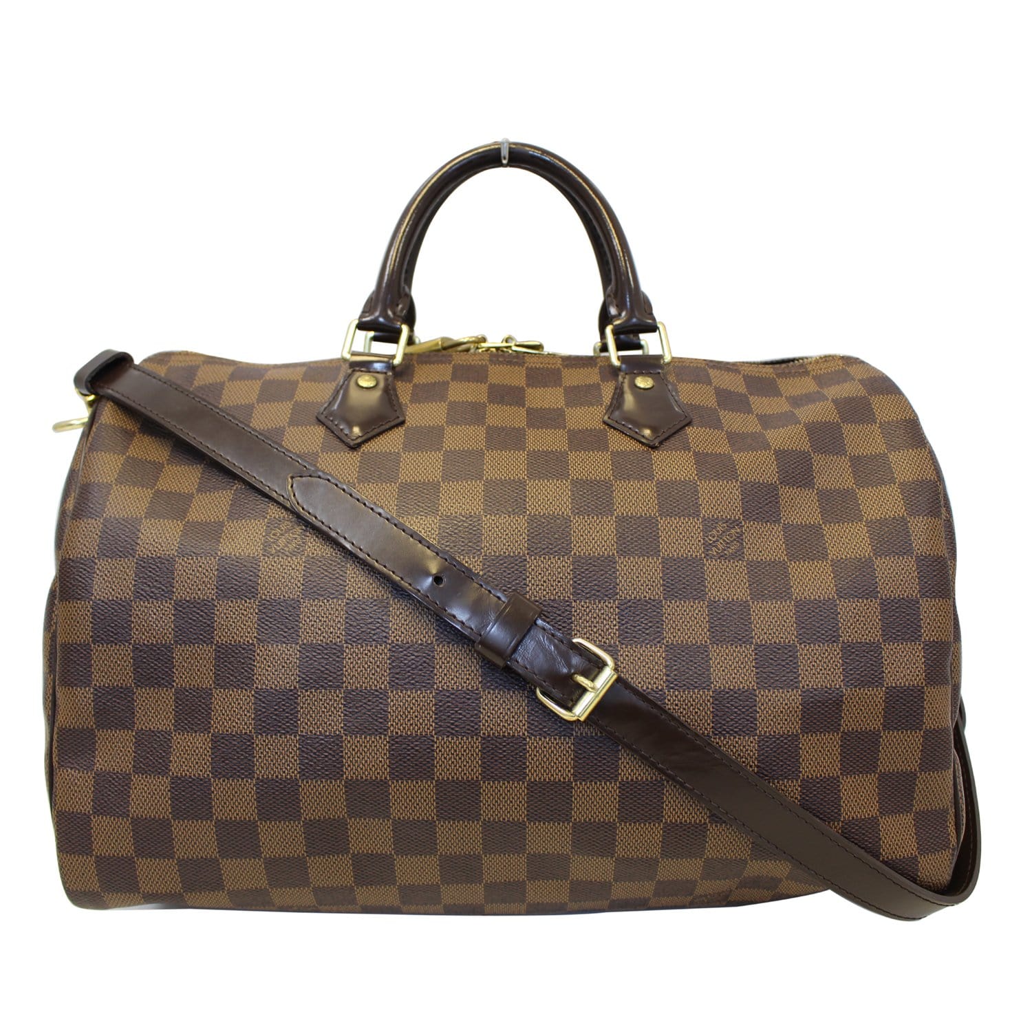 LOUIS VUITTON Damier Ebene Speedy 35 Bandouliere Shoulder Bag