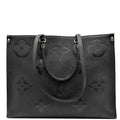 LOUIS VUITTON Onthego GM Monogram Empreinte Leather Tote Bag Black - Hot Deals