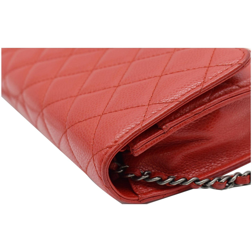 Chanel CC WOC Caviar Leather Chain Crossbody Bag Red