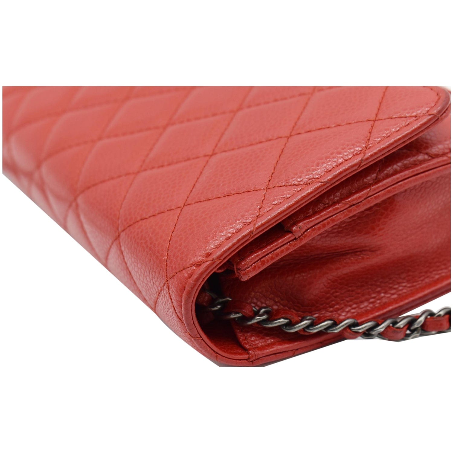 Chanel CC WOC Caviar Leather Chain Crossbody Bag Red