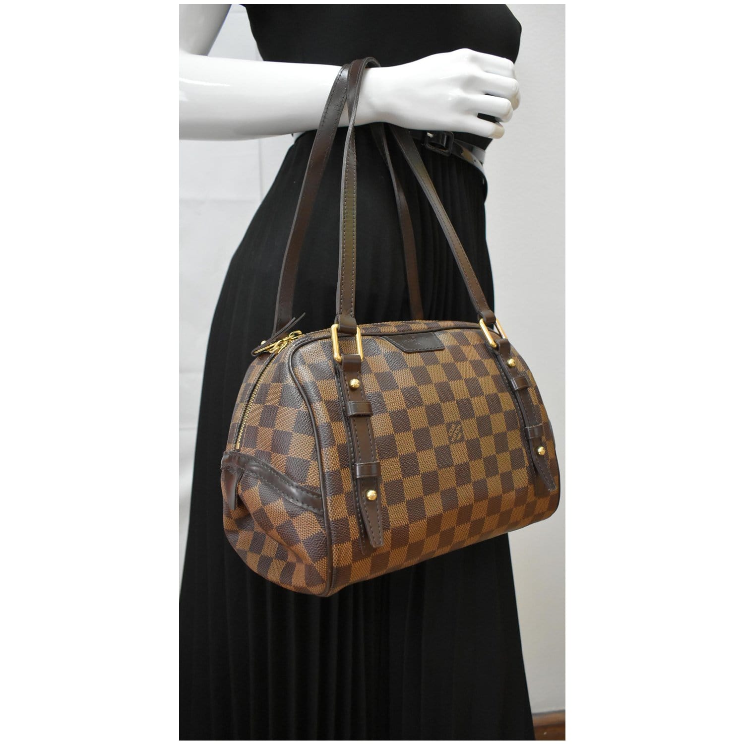 LOUIS VUITTON Rivington PM Damier Ebene Shoulder Bag Brown - Hot Deals