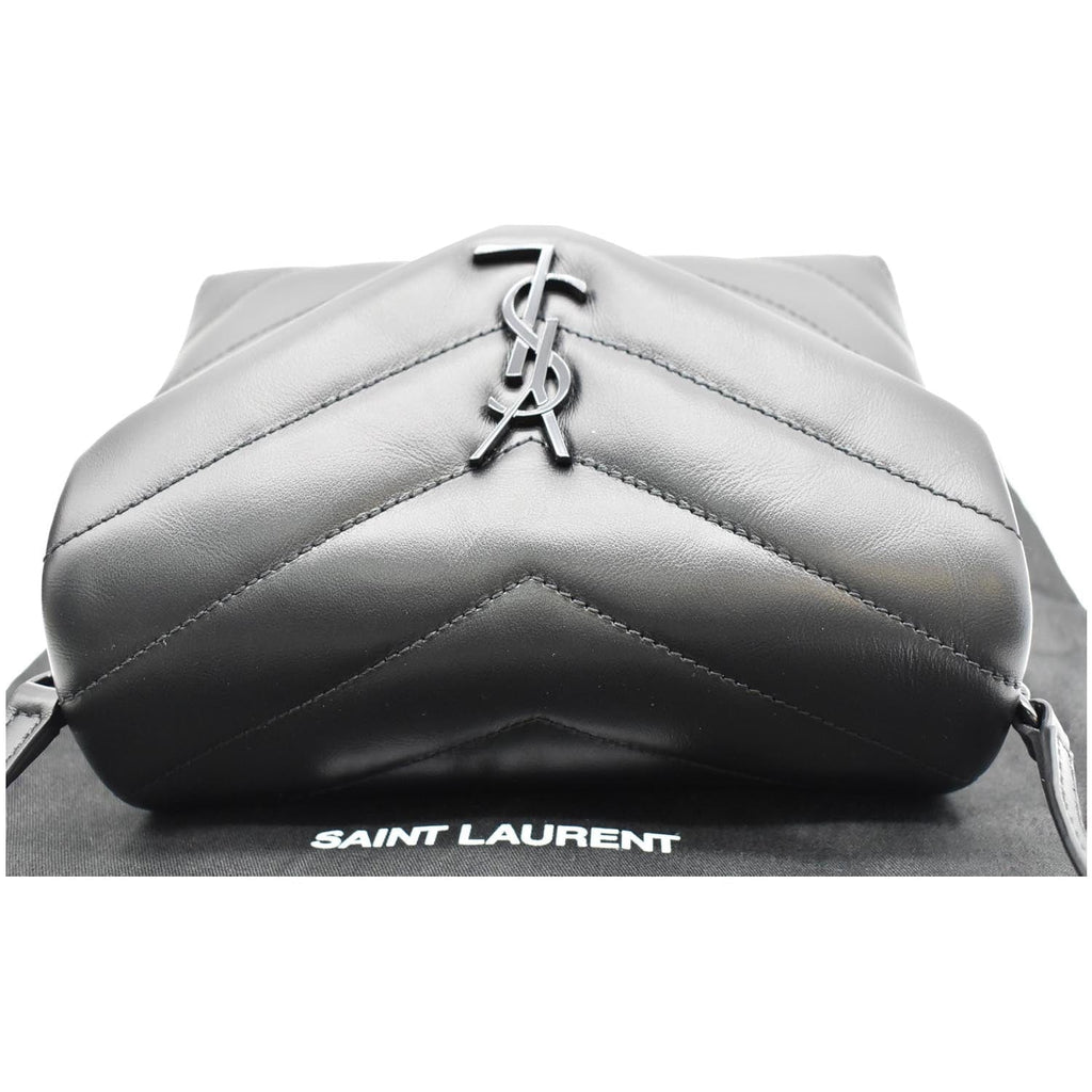 YVES SAINT LAURENT Loulou Toy Matelasse Leather Crossbody Bag Black