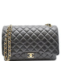 Chanel Maxi Double Flap  Leather Shoulder Bag Black
