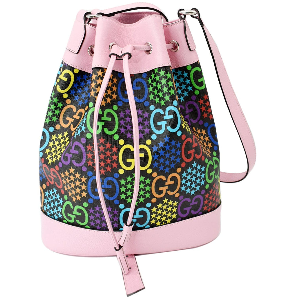 GUCCI Gucci Psychedelic Leather Bucket Shoulder Bag Multicolor 598149