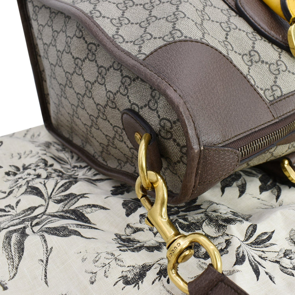 GUCCI Neo  Gucci Supreme Monogram Web Duffel Travel Bag Beige