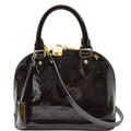 LOUIS VUITTON Alma BB Vernis Leather Satchel Crossbody Bag Amarante