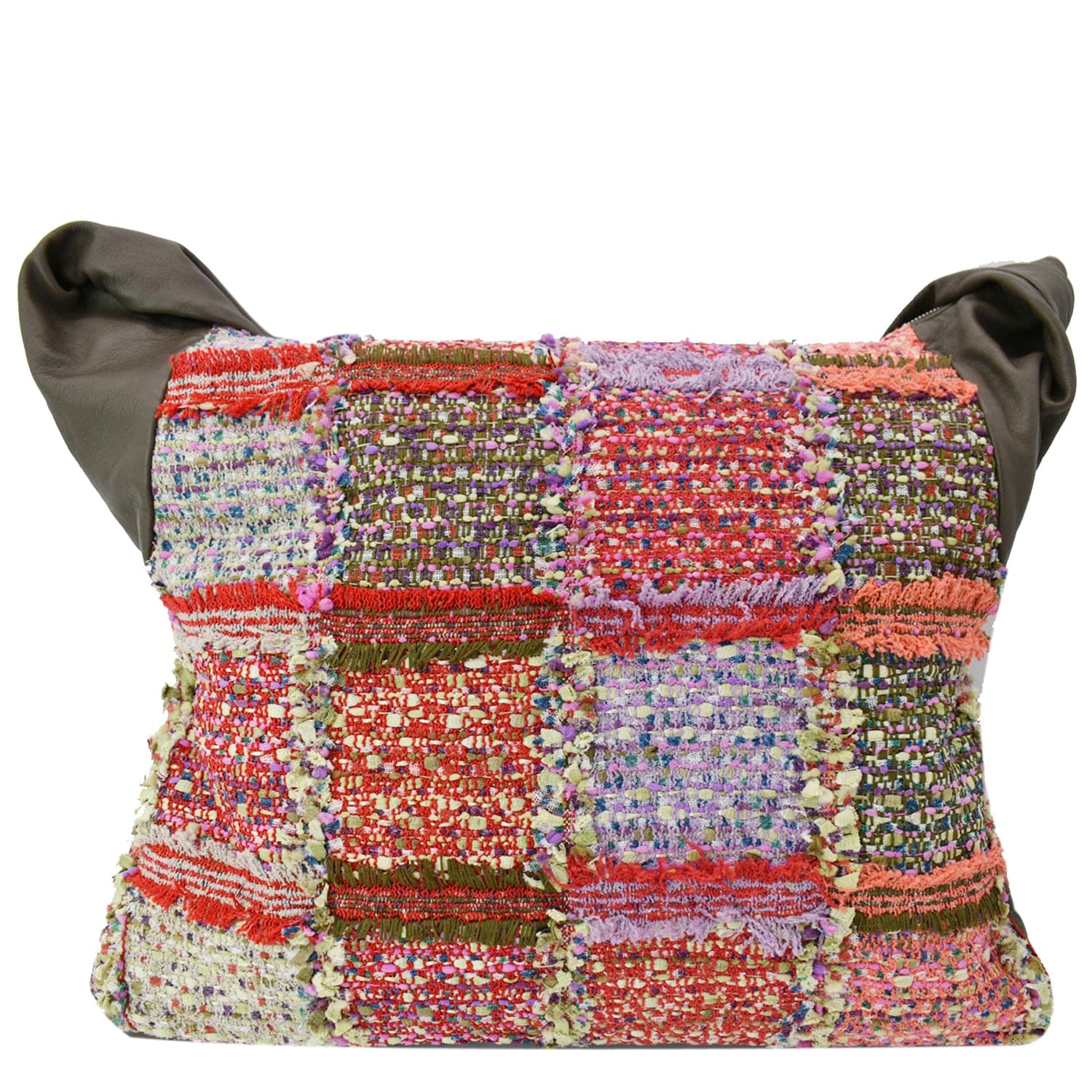 Chanel Tweed Girl Large Leather Shoulder Bag Multicolor