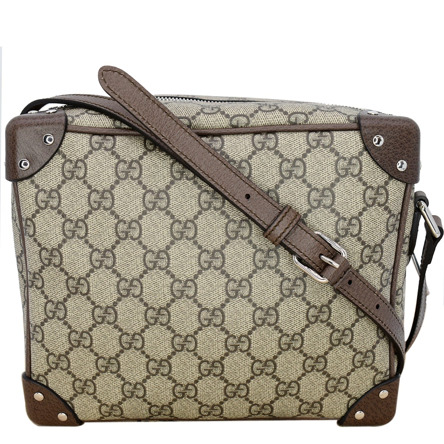 GUCCI Gucci Supreme Monogram Canvas Shoulder Bag Beige 626363