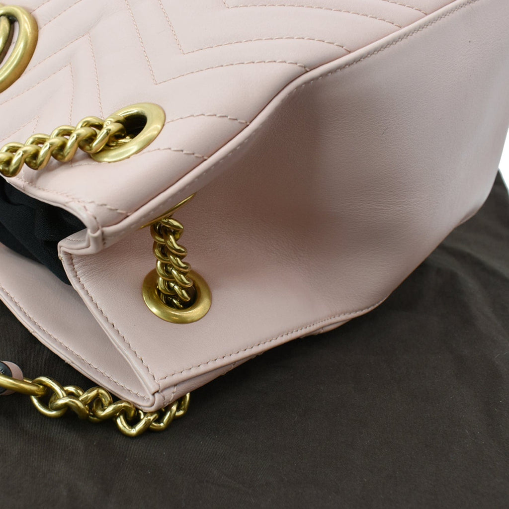 GUCCI Gucci Marmont Medium Metelasse Quilted Leather Shoulder Bag Nude 453569 - Hot Deals