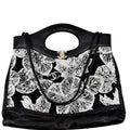 Chanel 31 Printed Cotton Leather Shopping Shoulder Bag Black