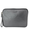 GUCCI Microguccissima Leather Clutch Bag Black 607726