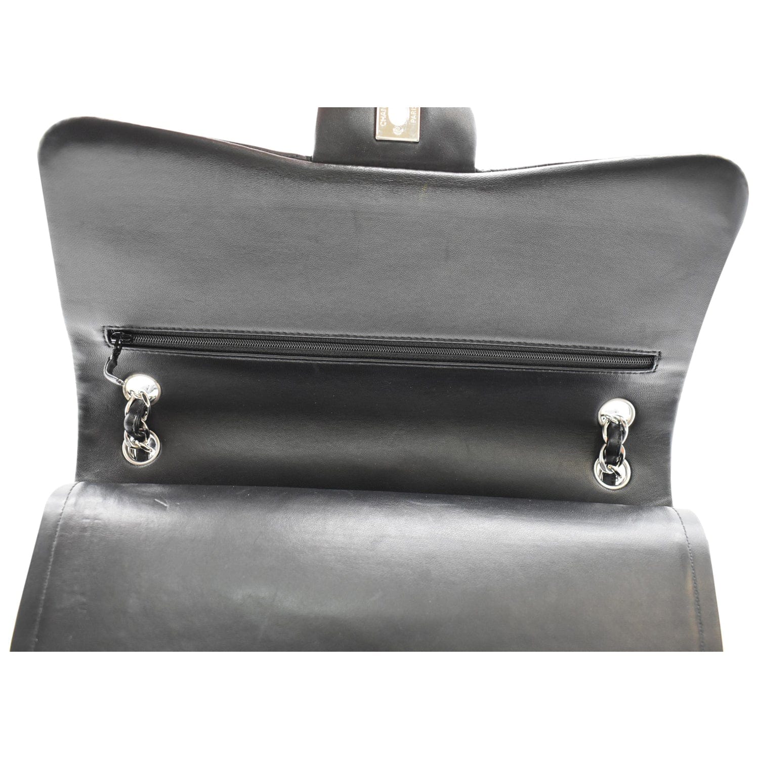 Chanel Classic Jumbo Double Flap  Leather Shoulder Bag Black