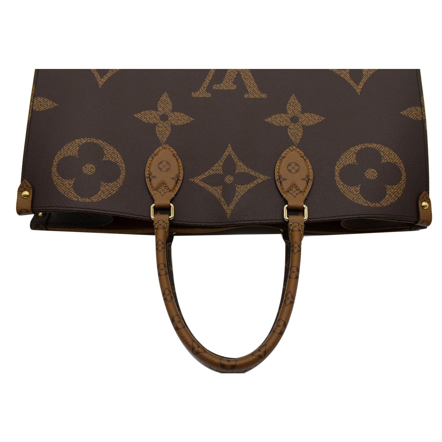 LOUIS VUITTON Onthego GM Giant Monogram Canvas Tote Shoulder Bag Brown