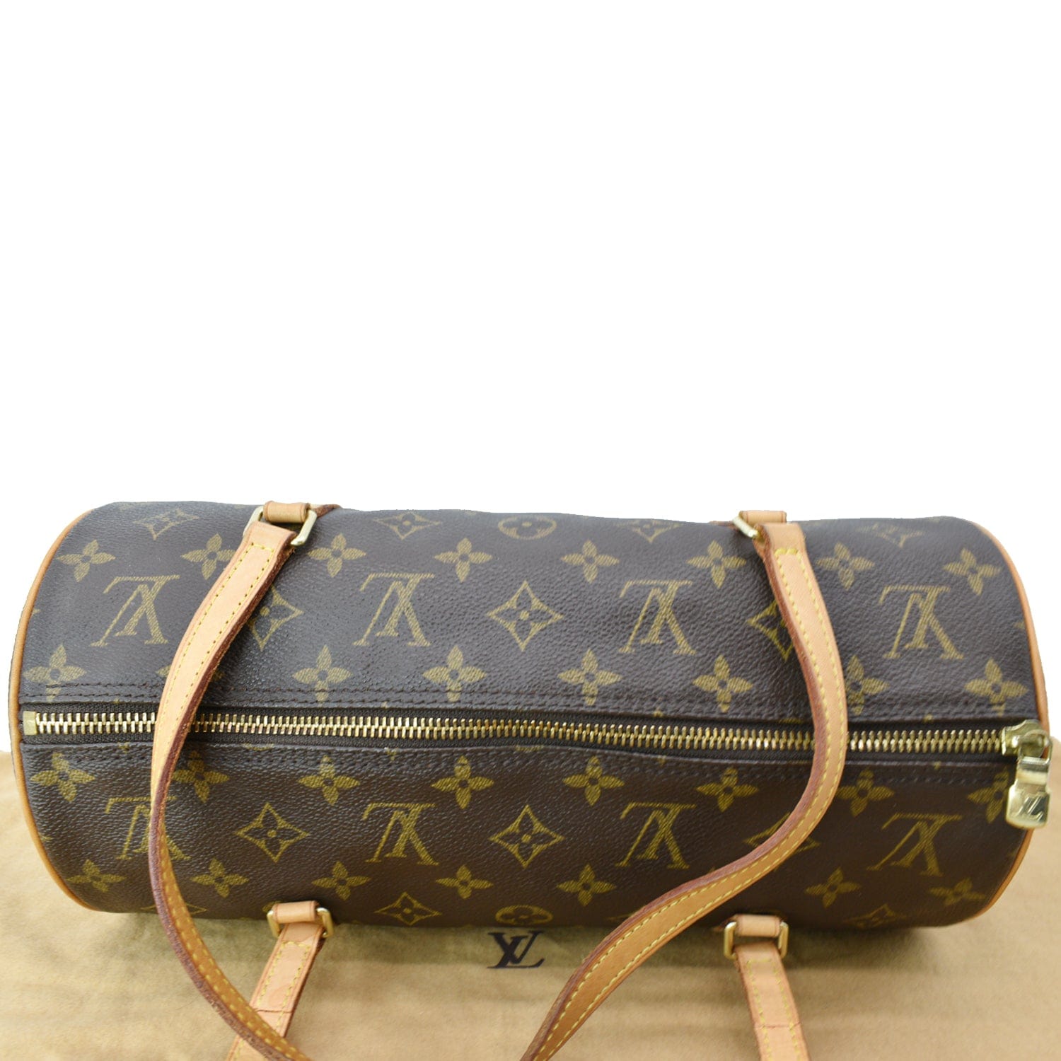 LOUIS VUITTON Papillon 30 Monogram Canvas Satchel Bag Brown