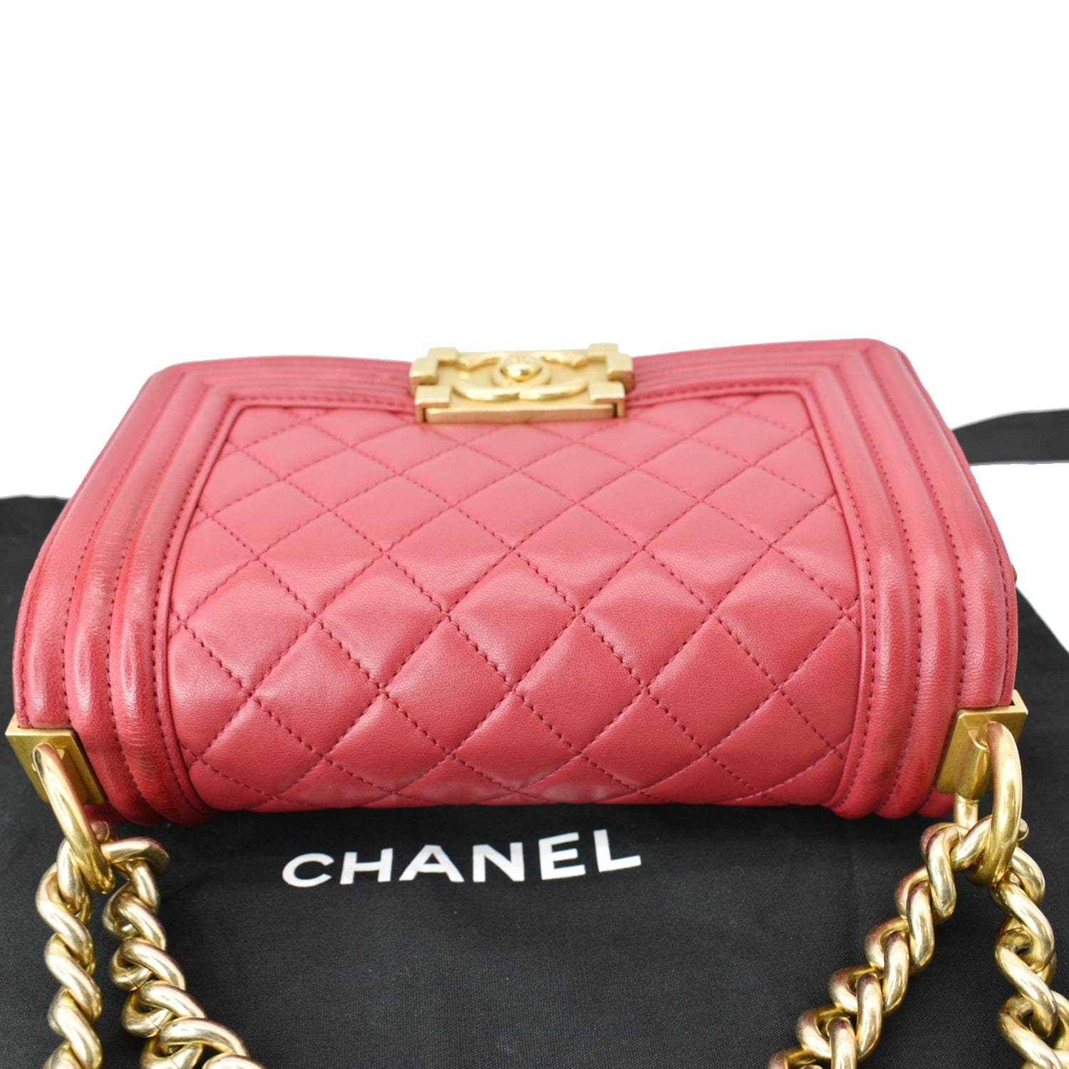 Chanel Le Boy Small  Leather Shoulder Bag Red