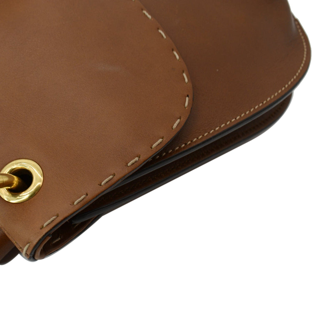 GUCCI Gucci Marmont  Leather Shoulder Bag Brown 409154
