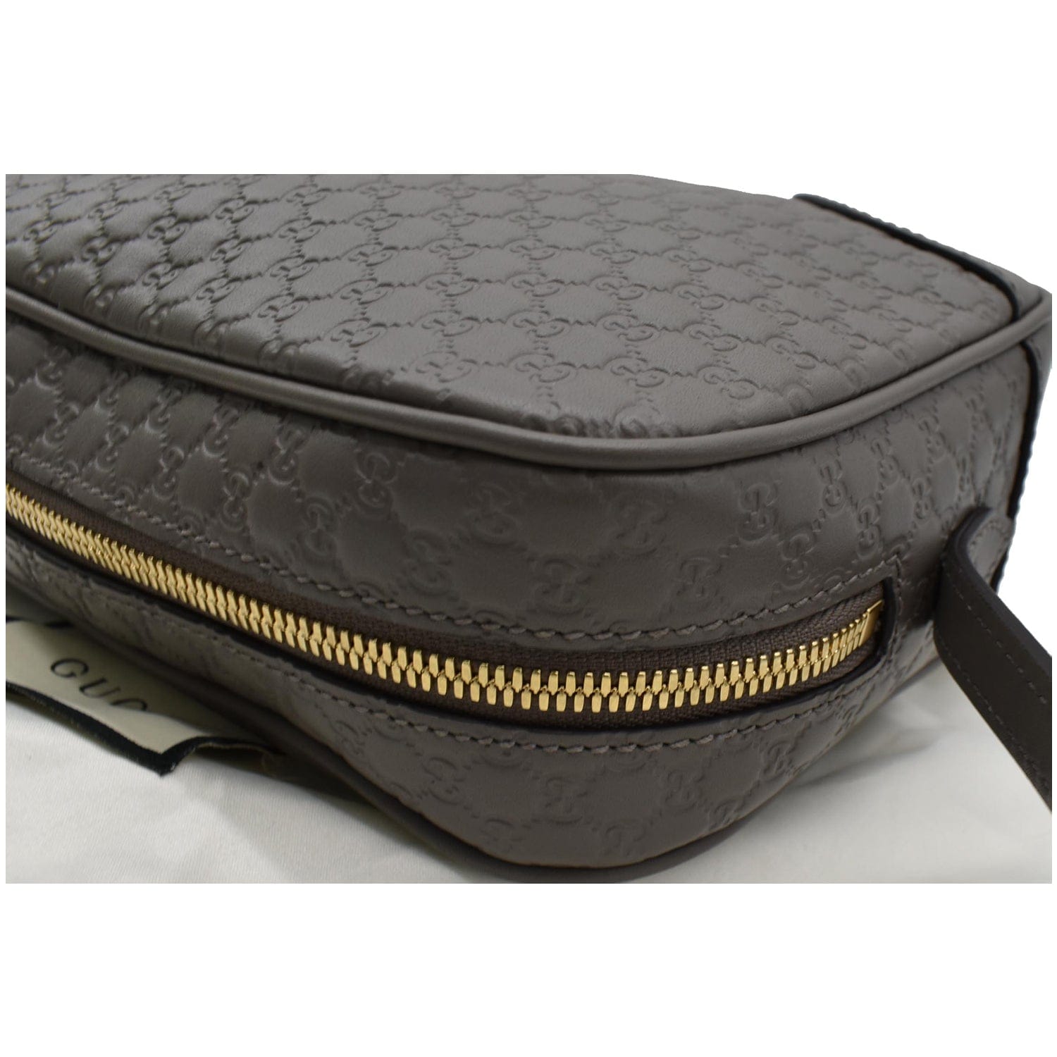 GUCCI Bree Mini Gucci Guccissima Leather Crossbody Bag Grey 449413