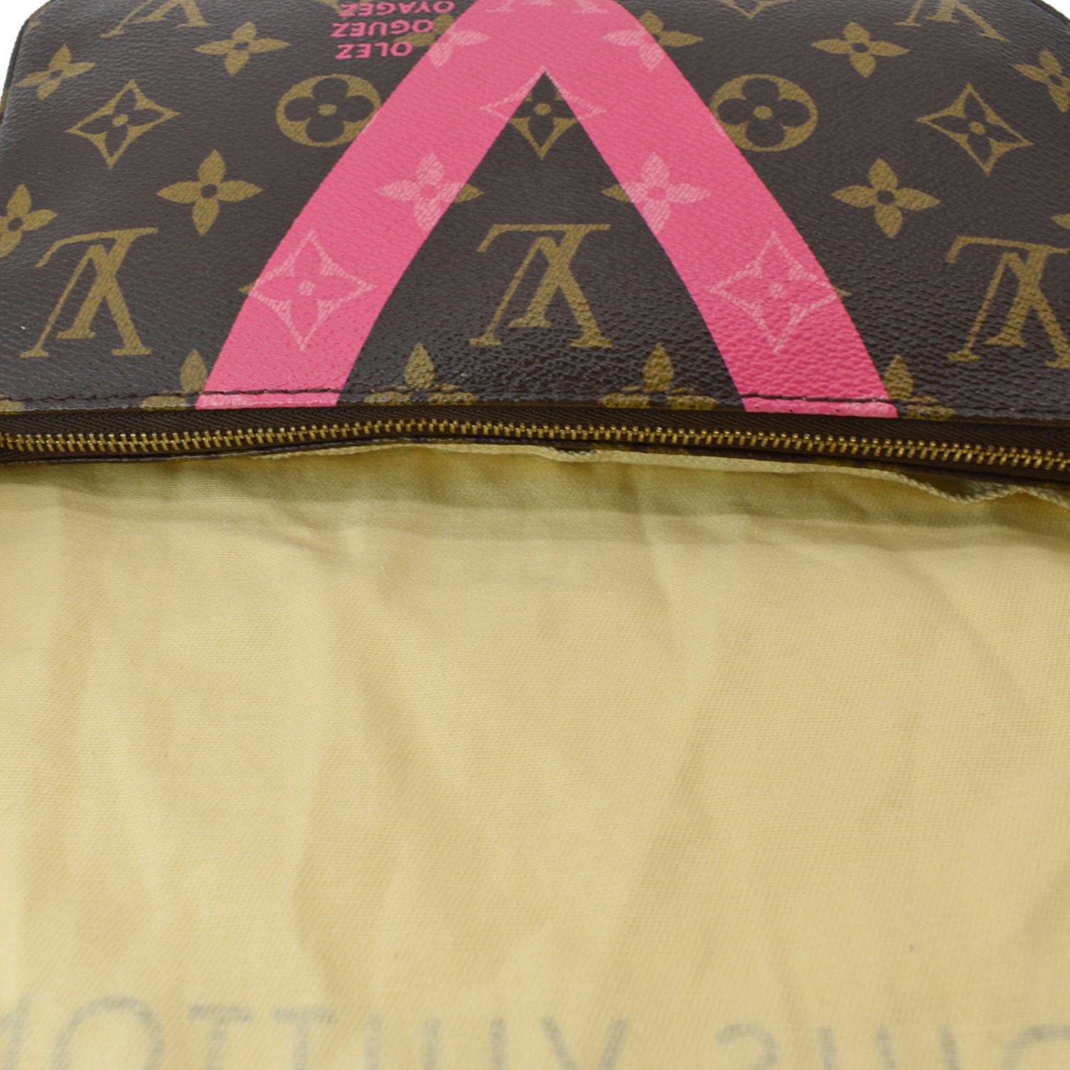 LOUIS VUITTON Grenade V Monogram Canvas Accessories Pochette Bag Brown