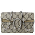 GUCCI Dionysus Super Mini Gucci Supreme Canvas Crossbody Bag Taupe 476432