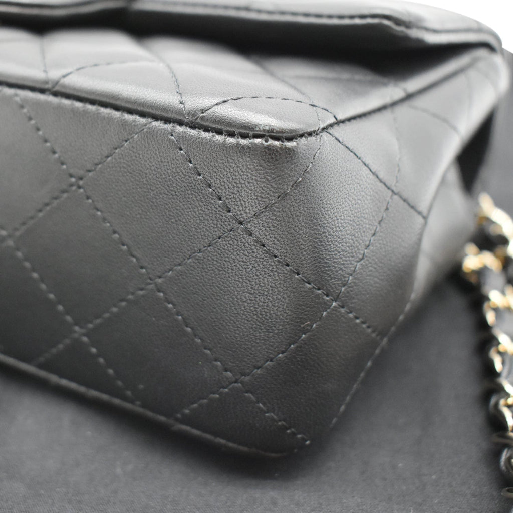 Chanel Mini Rectangular Flap Quilted  Leather Shoulder Bag Black- Hot Deals