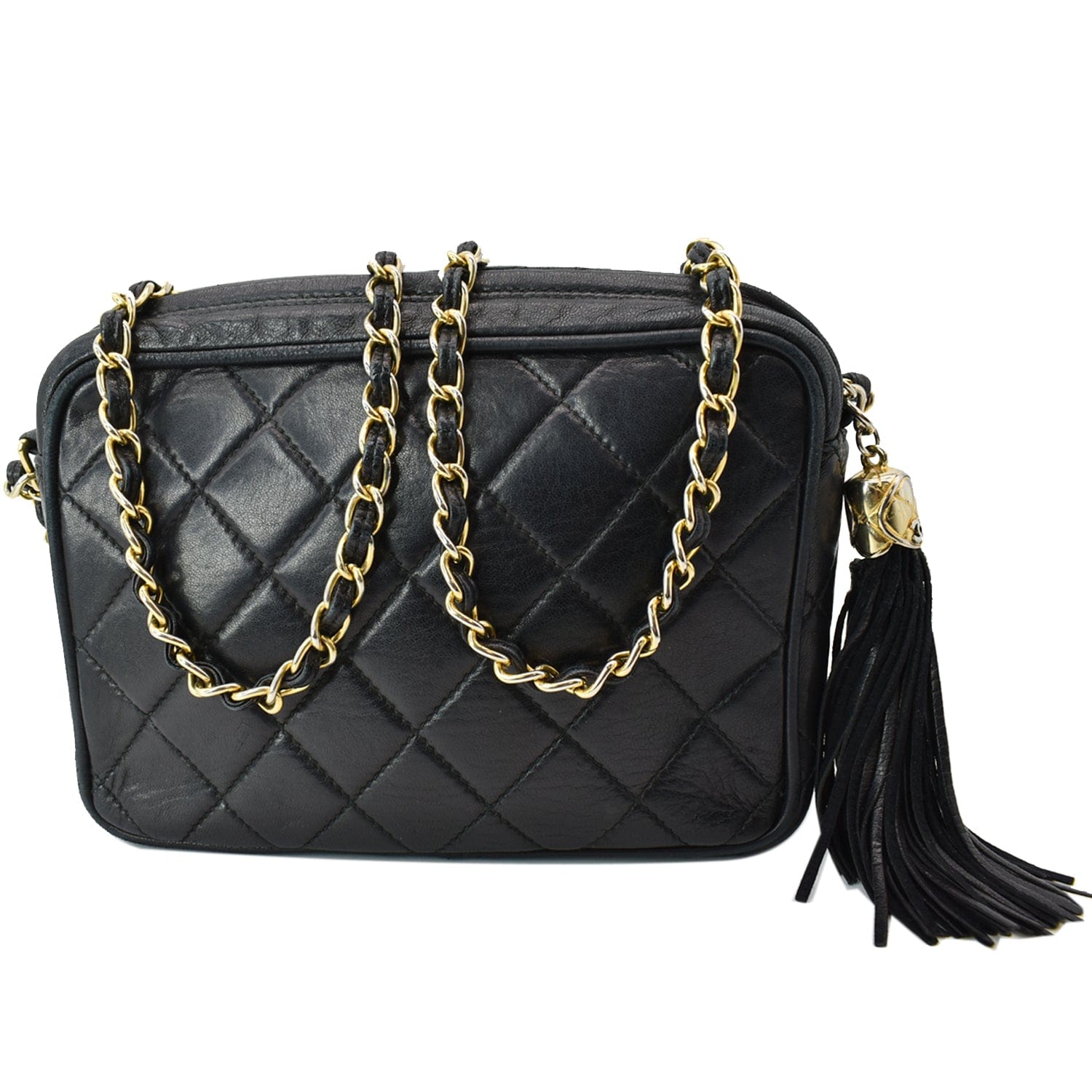 Chanel   Leather Camera Shoulder Bag Black