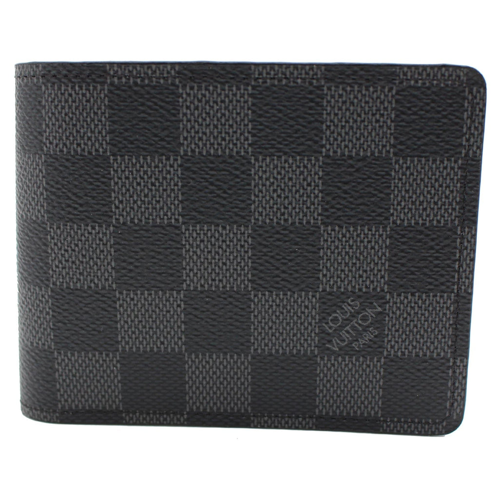 LOUIS VUITTON Damier Graphite Canvas Multiple Wallet Black