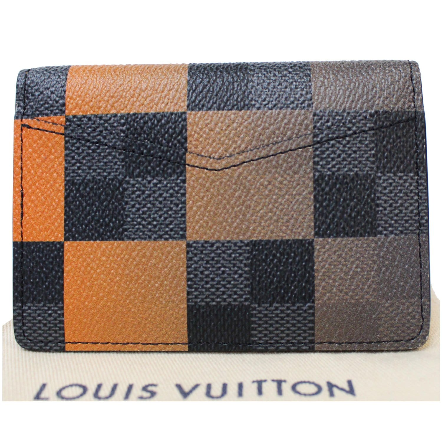 LOUIS VUITTON Damier Graphite Giant Pocket Organizer Wallet Orange - 10% OFF