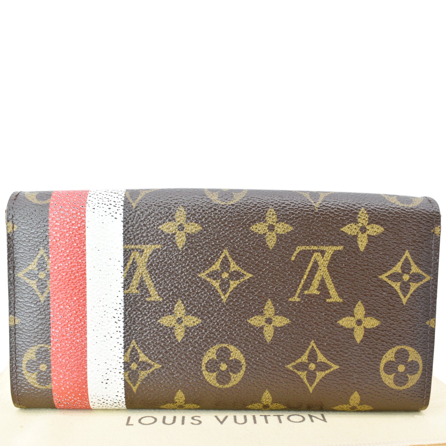 LOUIS VUITTON Groom Portefeuille Sarah Monogram Canvas Wallet Brown