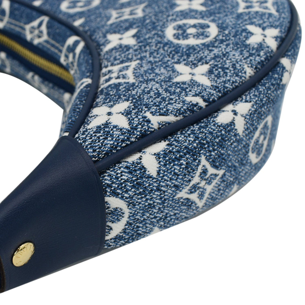 LOUIS VUITTON Loop Monogram Denim Jacquard Baguette Bag Navy Blue
