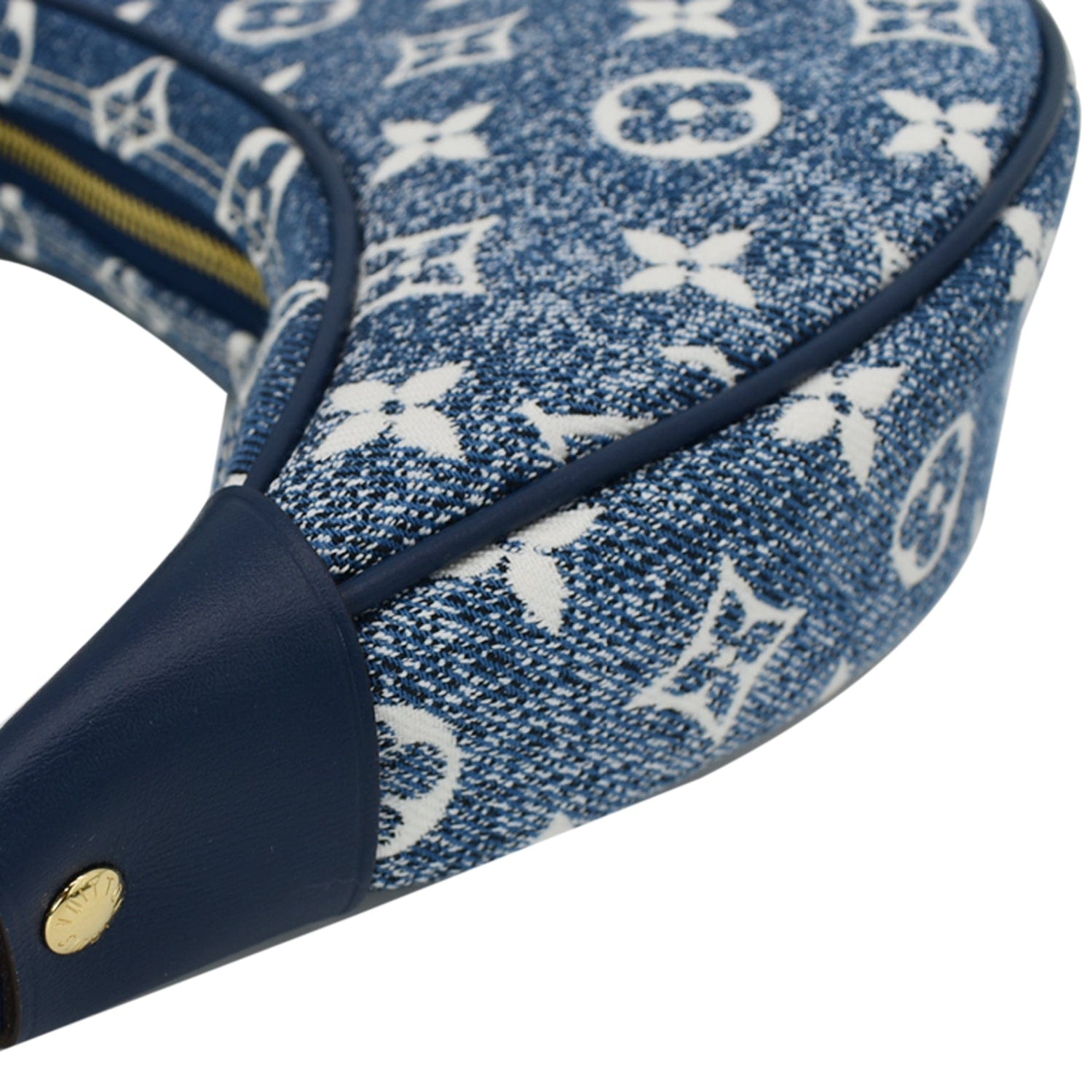 LOUIS VUITTON Loop Monogram Denim Jacquard Baguette Bag Navy Blue