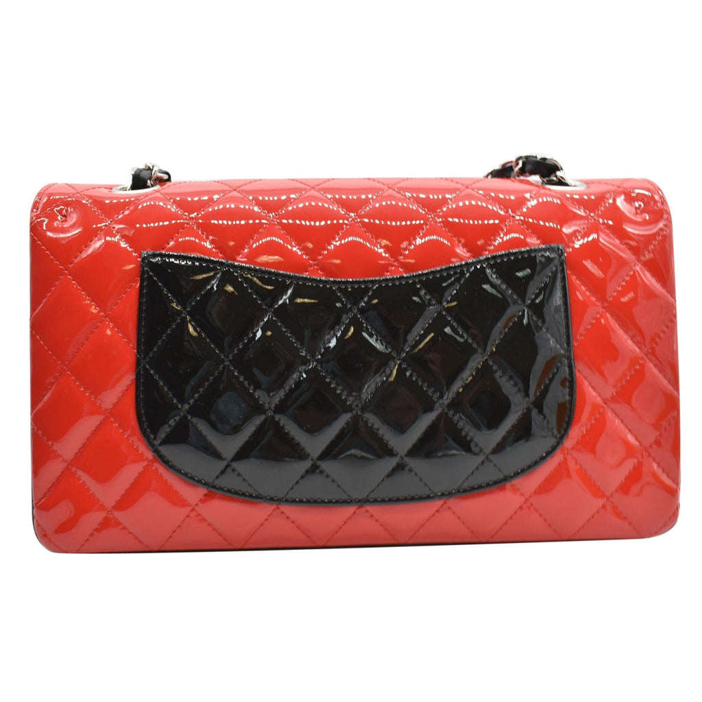 Chanel Medium Double Flap Quilted New 1:1 Rep Leather Shoulder Bag Black/Red