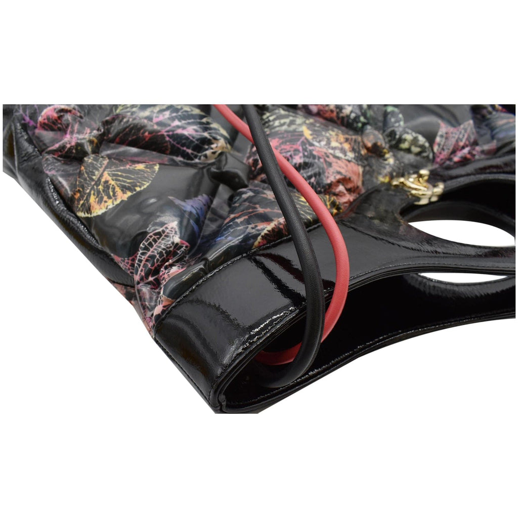 Chanel 31 Large Leaves Printed Leather Shopping Shoulder Bag Black