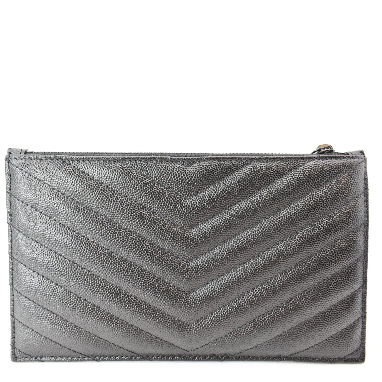 YVES SAINT LAURENT Matelasse Bill Grain De Poudre Zip Pouch Black